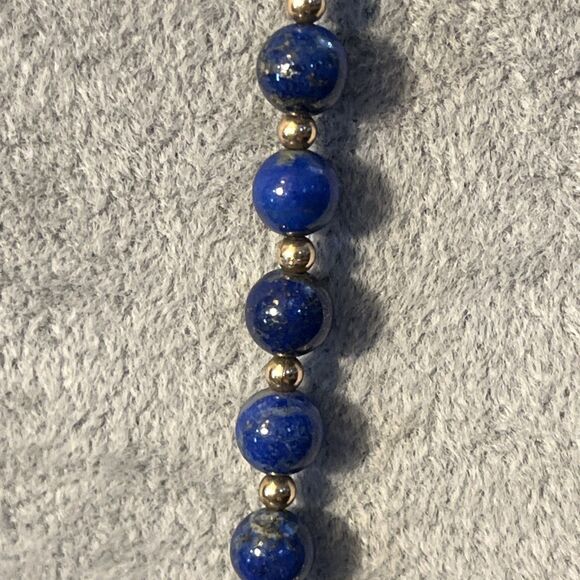 Vintage Lapis Lazuli & Cloisonné Beaded Necklace Unique Shaped 24” - Picture 10 of 13